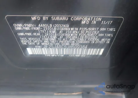 2018 Subaru Forester 2.5I Limited z USA, uszkodzony, nr VIN JF2SJARC5JH509384